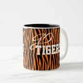 Oranje Tiger Stripes Mok Cup (Voorkant rechts)