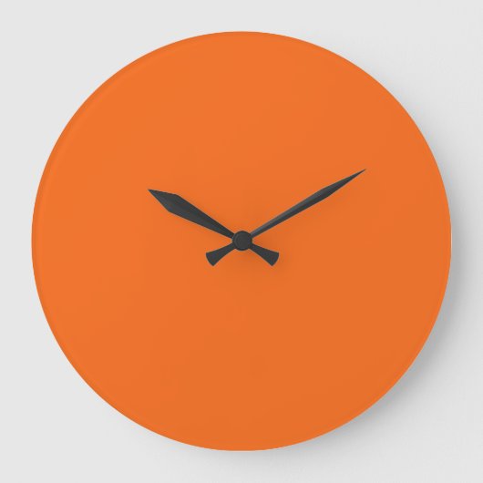 Oranje Tijger Effen Kleur Grote Klok (Voorkant)