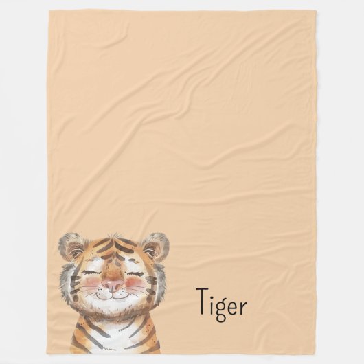 Oranje Tijger Fleece Deken (Voorkant)