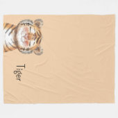 Oranje Tijger Fleece Deken (Voorkant (Horizontaal))