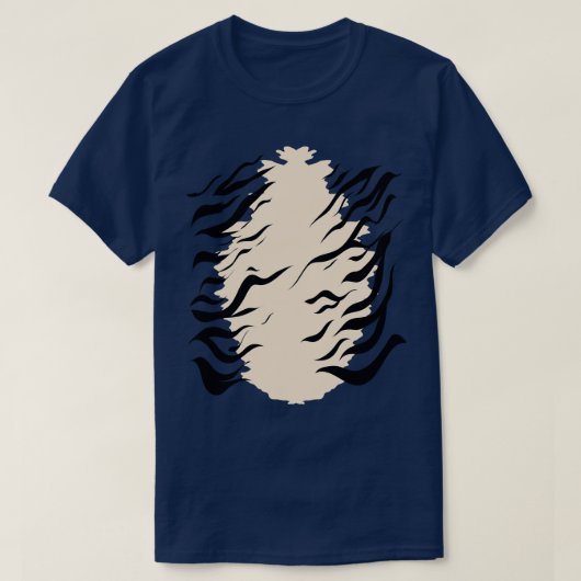 Oranje tijger gestreept t-shirt (Design voorkant)