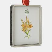 Oranje tijger lelie florale waterverf metalen orna metalen ornament (Rechts)