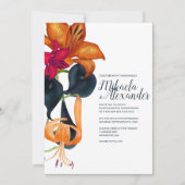 Oranje tijger lelies marineblauw magenta val bruil kaart (Voorkant)