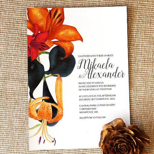 Oranje tijger lelies marineblauw magenta val bruil kaart