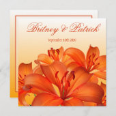 Oranje tijger Lily - Lilies Wedding Invitations Kaart (Voorkant / Achterkant)
