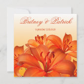 Oranje tijger Lily - Lilies Wedding Invitations Kaart (Voorkant)