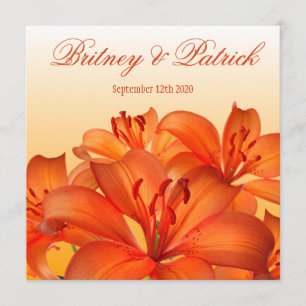 Oranje tijger Lily - Lilies Wedding Invitations Kaart