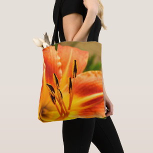 Oranje tijger Lily over printtas Tote Bag