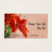 Oranje tijger Lily sluit foto's aan Visitekaartjes (Voorkant)