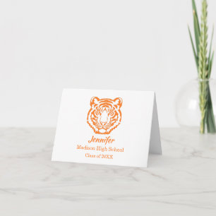 Oranje Tijger Mascotte Afstuderen Bedankkaart