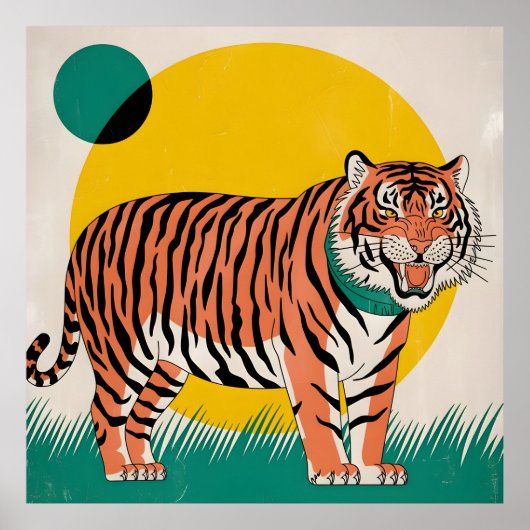oranje tijger poster (Voorkant)
