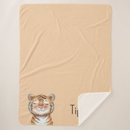 Oranje Tijger Sherpa Deken (Voorkant)