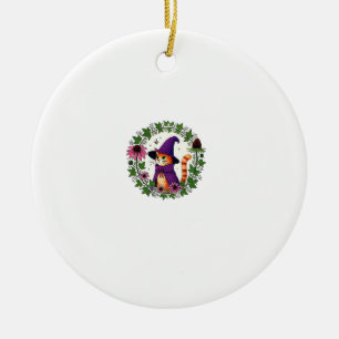 Oranje Tijger Tovenaar Kitty Kat illustratie Lange Keramisch Ornament