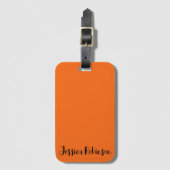 Oranje tijger, vaste kleur bagagelabel (Voorkant (verticaal))