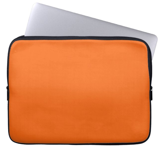 Oranje tijger, vaste kleur laptop sleeve (Voorkant)