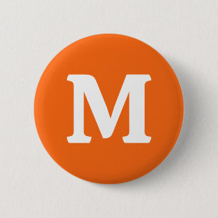 Oranje tijger, vaste kleur ronde button 5,7 cm