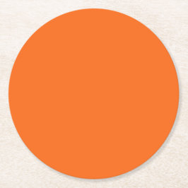 Oranje tijger, vaste kleur ronde kartonnen onderzetter