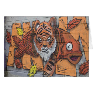 Oranje tijger visgraffiti