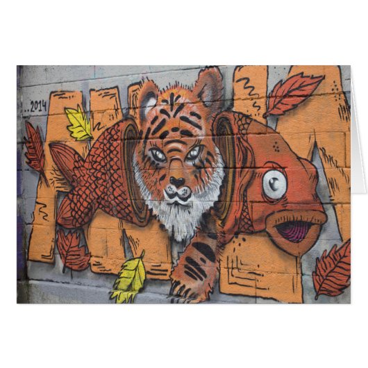 Oranje tijger visgraffiti (Voorkant Horizontaal)