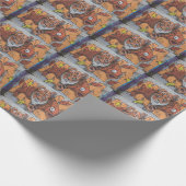 Oranje tijger visgraffiti cadeaupapier (Hoek)