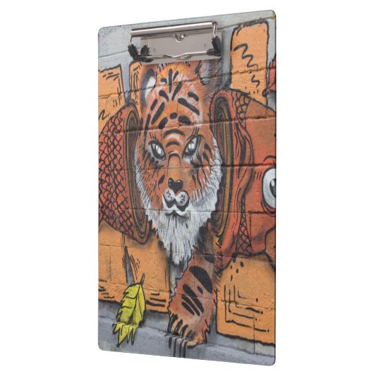 Oranje tijger visgraffiti klembord (Links)