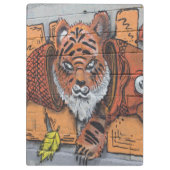 Oranje tijger visgraffiti klembord (Achterkant)