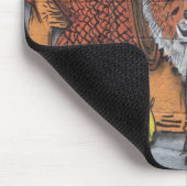 Oranje tijger visgraffiti muismat (Hoek)