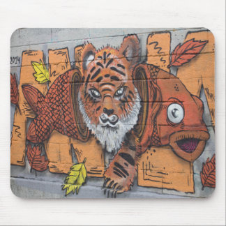 Oranje tijger visgraffiti muismat