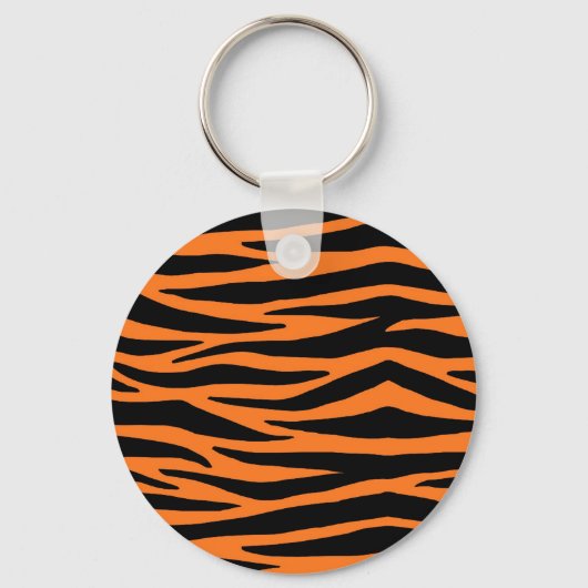 Oranje Tijger / Zebra Stripes sleutelhanger (Voorkant)