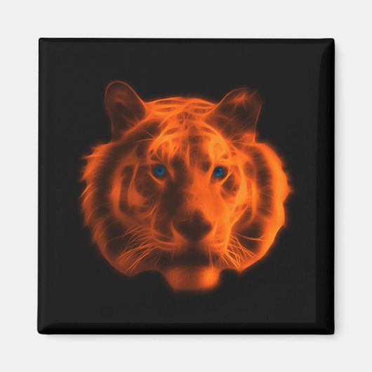 Oranje tijgergezicht magneet (Voorkant)