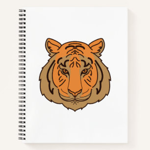 Oranje tijgergezicht notitieboek