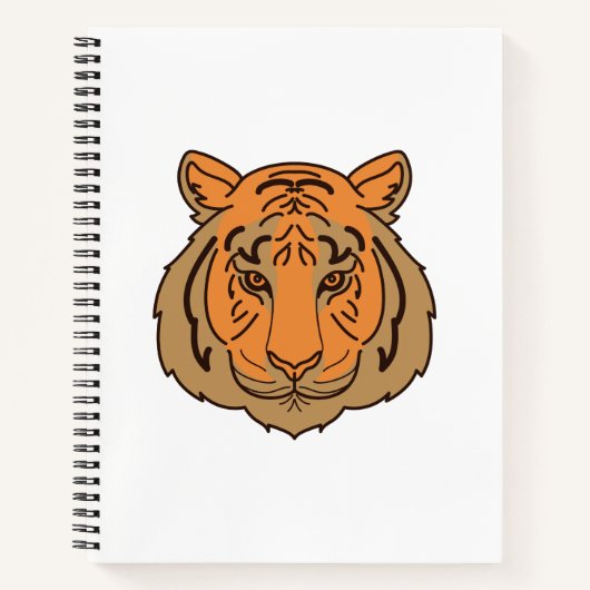 Oranje tijgergezicht notitieboek (Voorkant)