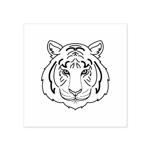 Oranje tijgergezicht rubberstempel (Afrduk)