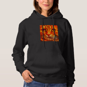 Oranje tijgerkat dicht hoodie