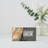 Oranje tijgerkatachat visitekaartje (Staand voorkant)