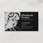 Oranje tijgerkattekop B&W Visitekaartje (Achterkant)