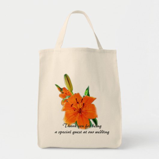 Oranje tijgerliardbloemen dank u tote bag (Voorkant)