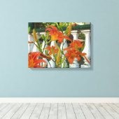 Oranje tijgerlilies - Martha's wijngaard Canvas Afdruk (Insitu (Houten vloer))