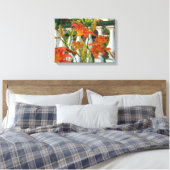 Oranje tijgerlilies - Martha's wijngaard Canvas Afdruk (Insitu (Slaapkamer))