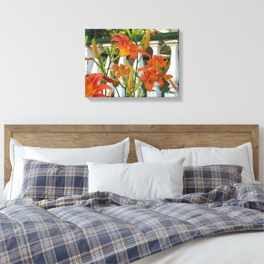 Oranje tijgerlilies - Martha's wijngaard Canvas Afdruk (Insitu (Slaapkamer))