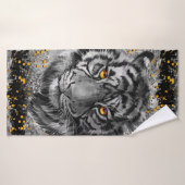 Oranje tijgerogen | Kleurrijke keukenhanddoek voor Badhanddoek (Badhanddoek)