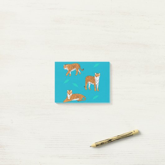 Oranje Tijgers Post-it® Notes (Op bureau)
