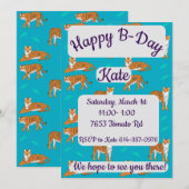 Oranje tijgers zijn jarig kaart (Voorkant / Achterkant)