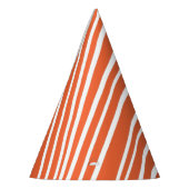 Oranje tijgerstrepen feesthoedjes (Links)