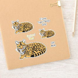 Oranje tijgertablet katten Sticker set
