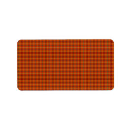 Oranje tikels met tartan etiket