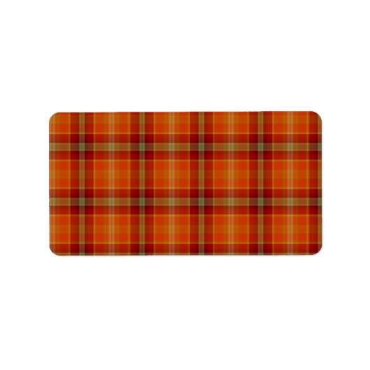 Oranje tikels met tartan etiket (Voorkant)
