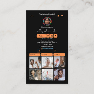 Oranje TikTok Social Media QR Code Visitekaartje