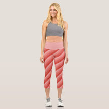 Oranje tinten Diagonale strepen Capri Leggings