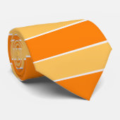 Oranje tinten horizontale strepen stropdas (Opgerold)